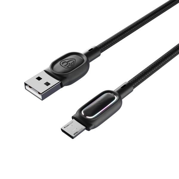 BY Кабель для зарядки Антарес Micro USB, 1м, 3A, штекер с подсветкой, плетен. кабель