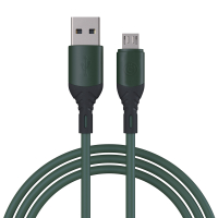 Кабель для зарядки Карнавал Micro USB, 1м, 2.4А, зеленый