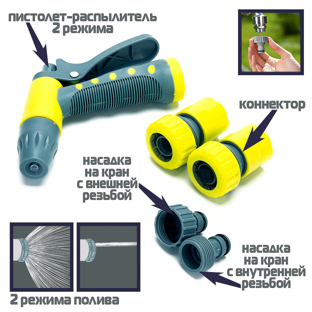 INBLOOM Набор для полива (пистолет 2 реж- 1шт., 3/4