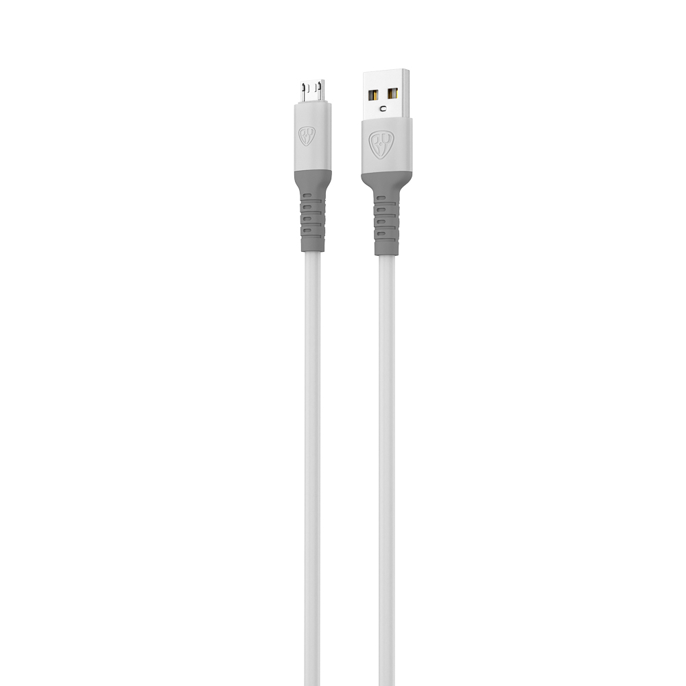 BY Кабель для зарядки Powerful Micro USB, 1м, 3A, QC 3.0, силиконовая оплетка, белый