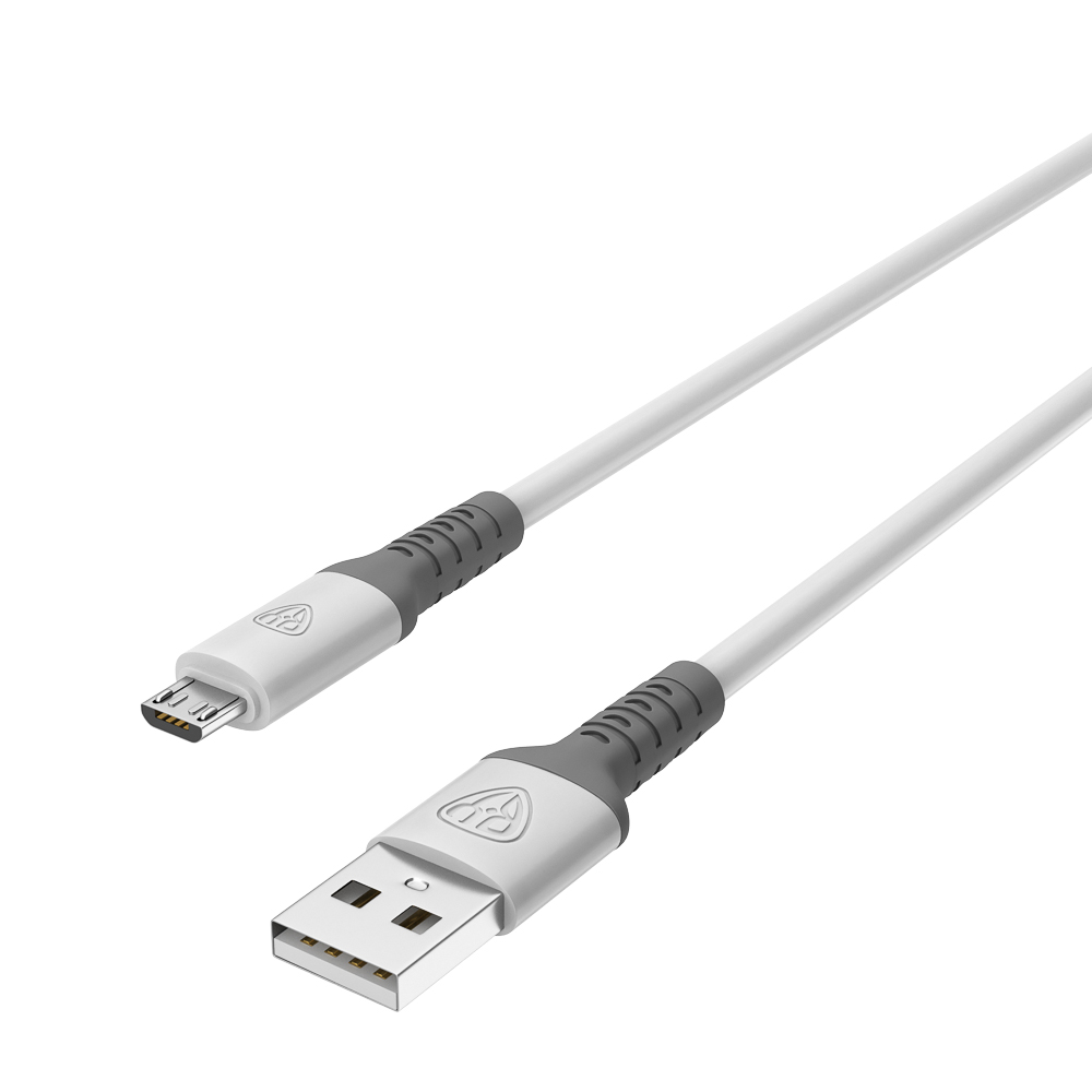 BY Кабель для зарядки Powerful Micro USB, 1м, 3A, QC 3.0, силиконовая оплетка, белый