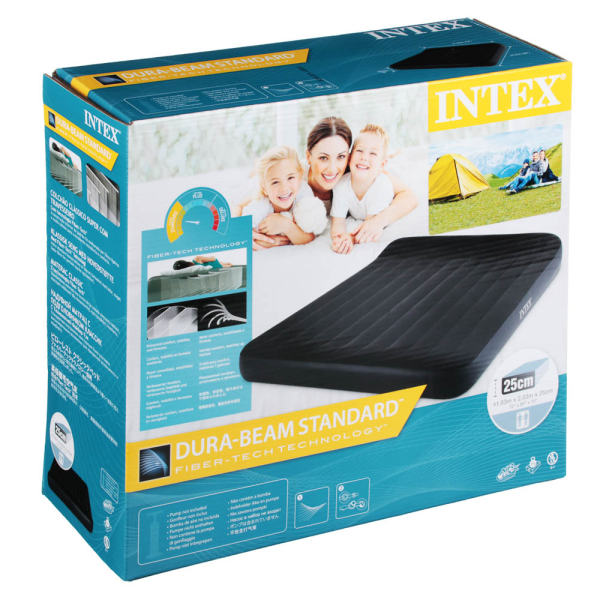 INTEX Кровать надувная с подголовником, КИНГ,1,83м x 2,03м x 25см, 64144