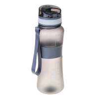Бутылка спортивная с замком, ULTIMATE GRAY, 650РС, силикон