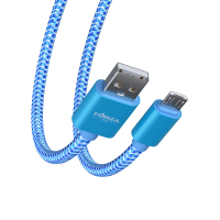 Кабель для зарядки Волна Micro USB, 1м, 2А, тканевая оплётка, 4 цвета, пакет